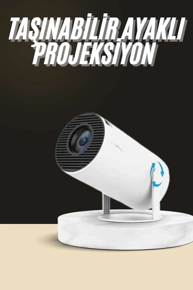 Ayaklı Projeksiyon Taşınabilir Mini Projektör Sinema Projektörü Android ürün görseli 1