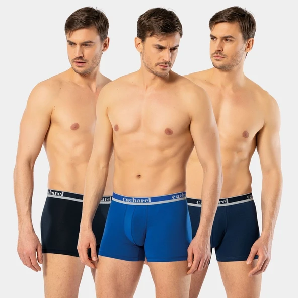 Cacharel Erkek 3'lü Boxer 1337/Lacivert-İndigo-Saks ürün görseli 1