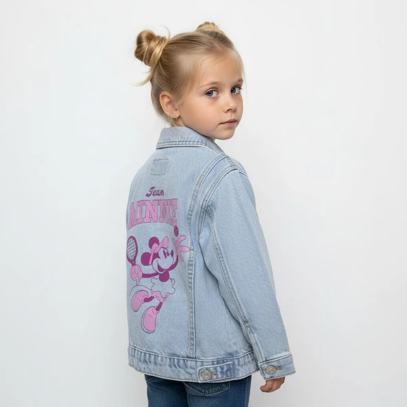 Minnie Kız Çocuk Kot Ceket - Resim 4
