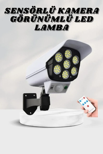 Solar Lamba Kamera Görünümlü Duvar Lambası Dönebilen Bahçe Aydınlatması P64394S2339 ürün görseli 1
