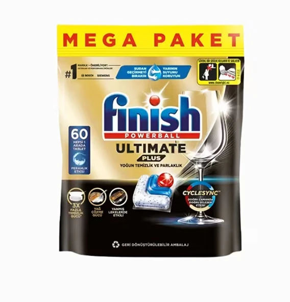 ŞeyliŞeyler - Finish Ultimate Plus Bulaşık Makinesi Tableti 60'lı 3 Paket ürün görseli 1