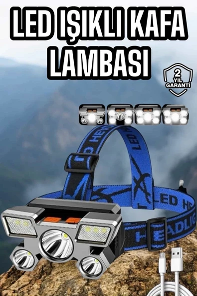 Balıkçı Kafa Lambası Led Işık 4 Farklı Mod Esnek ve Ayarlanabilir P65799S9493 ürün görseli 1