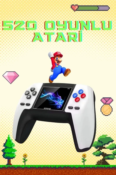 Retro Konsol P5 Uyumlu Taşınabilir 520 Oyunlu Kablosuz Game Stick P61290S6755 ürün görseli 1