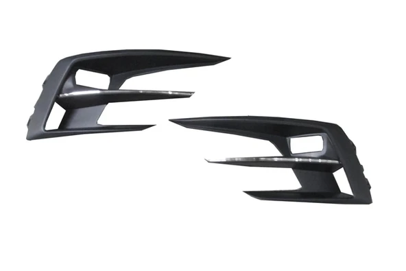 Renault Megane 4 Sedan 2021-2024 Sis Lamba Kapağı Sağ - Sol Set - Delikli - Siyah - Nikelaj Çıtalı (Tyg) (Oem No:2615297 ürün görseli 1