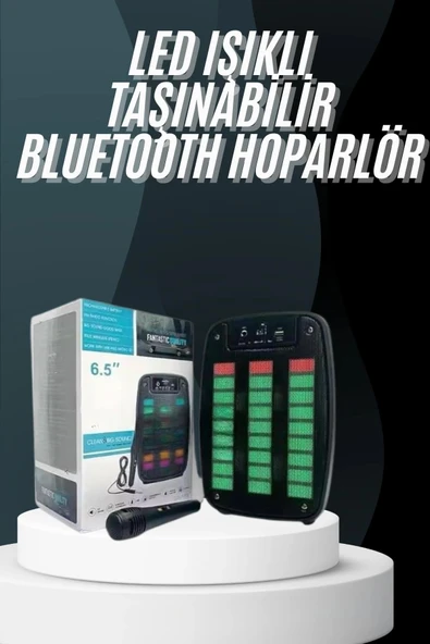 Bluetooth Hoparlör Taşınabilir Şarjlı Işıklı Büyük Boy Yüksek Ses Kaliteli P61670S4043 ürün görseli 1
