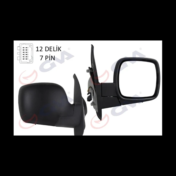 Renault Kangoo Iıı  2008  Dış Dikiz Aynası Sağ Elektrikli Isıtmalı, Astarlı Kapak, Sıcaklık. Sensör, Dısbükey Cam Sağ ürün görseli 1