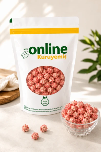Kaymaklı Çilek Kaplı Leblebi – Çıtır Tatlı Atıştırmalık | 500 gr ürün görseli 1