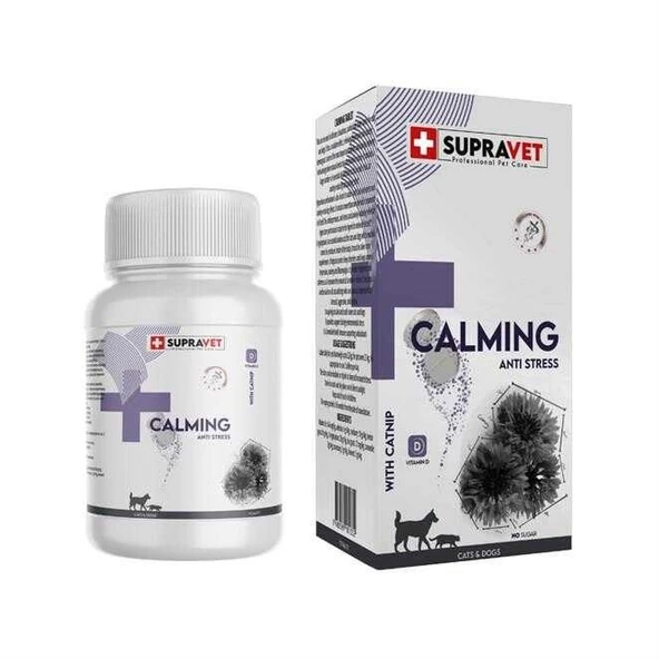 Supravet Kedi ve Köpekler İçin Sakinleştirici Calming Tablet + Vitamin D (75 Tablet) ürün görseli 1