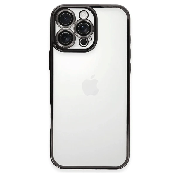 iPhone 16 Pro Max Uyumlu Kılıf Kamera Korumalı Lensli Silikon - Siyah ürün görseli 1