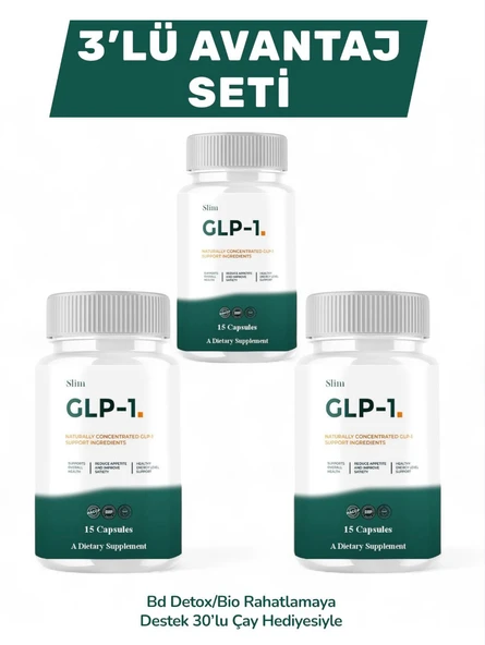3 Kutu Glp-1 Takviye Edici Gıda 3 x 15 Caps Glp - 1 (Good Laboratory Practice) Detox ürün görseli 1