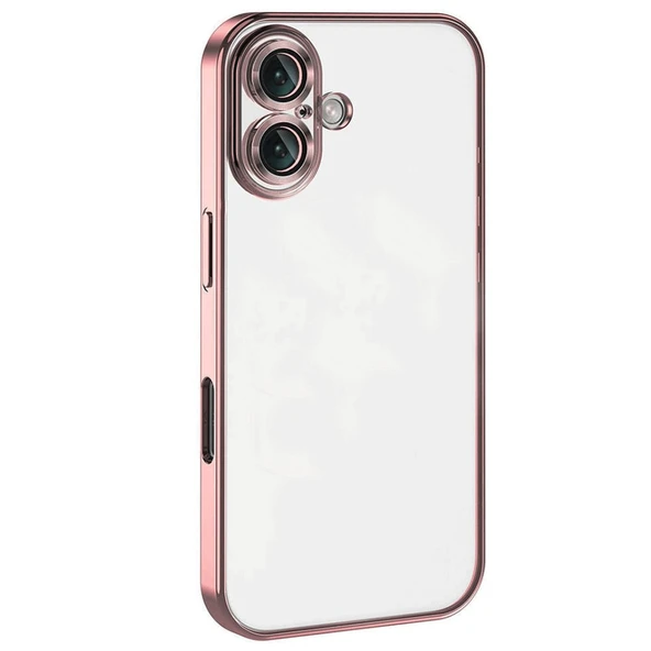 iPhone 16 Uyumlu Plus Kılıf Kamera Korumalı Lensli Silikon - Pembe ürün görseli 1