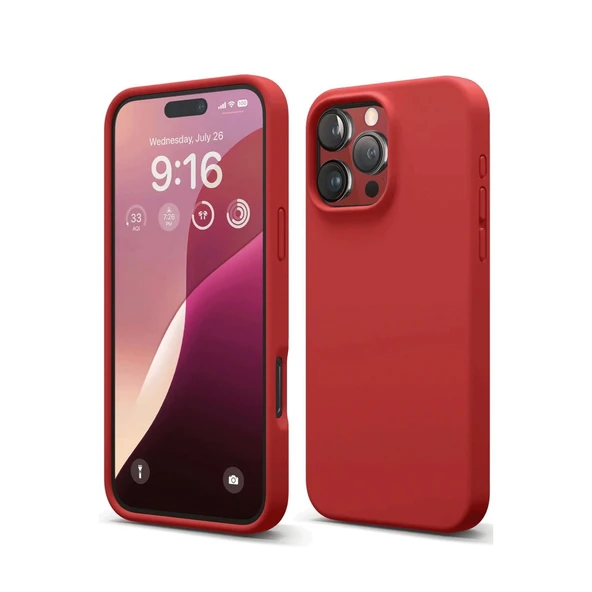iPhone 16 Pro Max Uyumlu Kılıf First Silikon - Kırmızı ürün görseli 1