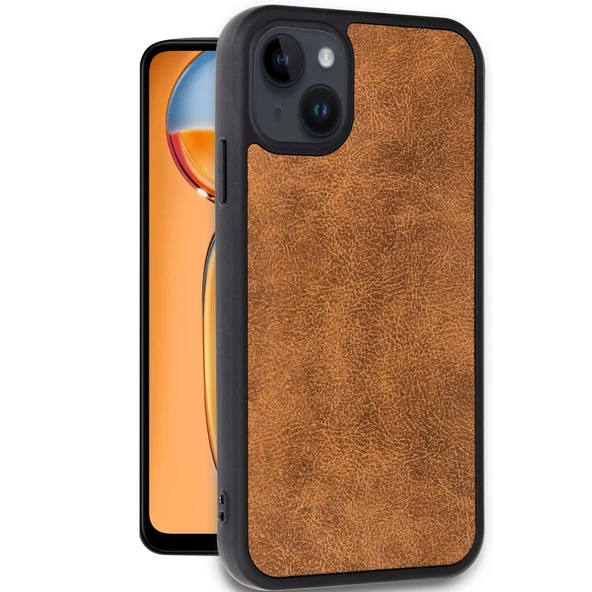 iPhone 15 Uyumlu Kılıf Aras Deri Kapak - Taba - Resim 2