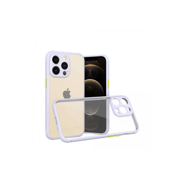 iPhone 13 Uyumlu Pro Kılıf Miami Şeffaf Silikon - Lila ürün görseli 1