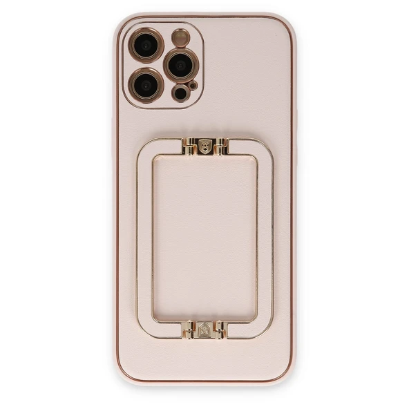 iPhone 12 Uyumlu Pro Kılıf Coco Elit Kapak - Pudra ürün görseli 1