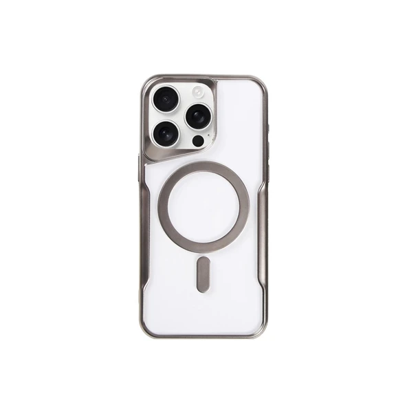 iPhone 11 Uyumlu Pro Max Kılıf Boyi Magsafe Silikon Kapak - Titan Gri ürün görseli 1