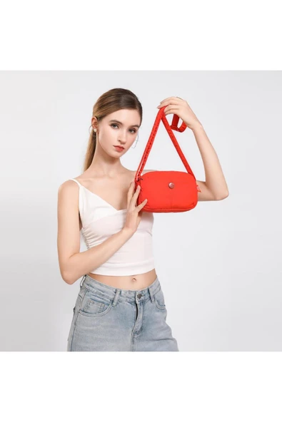 Mikro Poly Kumaş Mini Boy Postacı Kadın Çantası 3339 - Resim 8