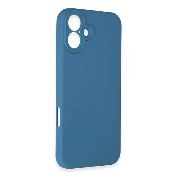 iPhone 16 Uyumlu Plus Kılıf First Silikon - Mavi - Resim 4