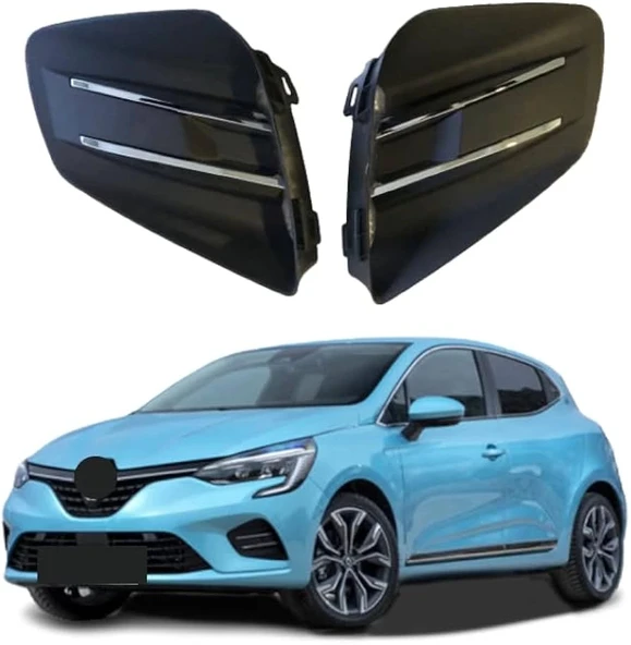 Renault Clio 5 Hatchback 2020-2023 Sis Lamba Kapağı Sağ - Sol Set (2 Parça) Deliksiz Sensörlü) Nikelajlı (Oem No:2633139 ürün görseli 1