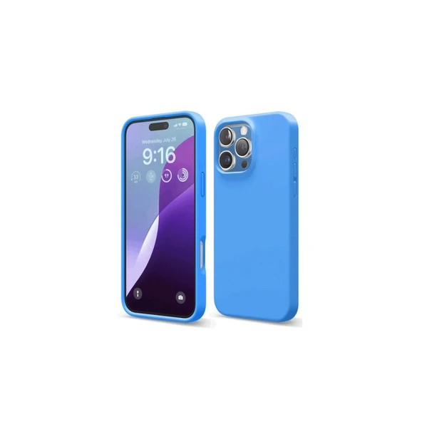 iPhone 16 Pro Max Uyumlu Kılıf First Silikon - Mavi ürün görseli 1