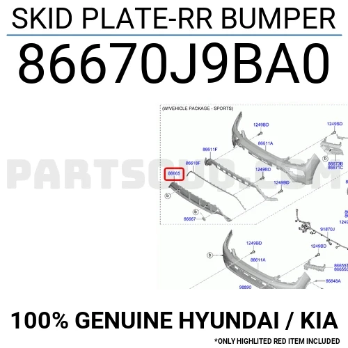 Hyundai Kona 2021-2023 Arka Tampon Bandı Gri (Tyg) (Oem No:86670J9Ba0) ürün görseli 1