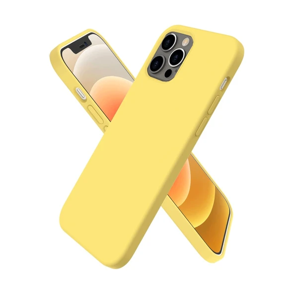 iPhone 12 Uyumlu Pro Kılıf First Silikon - Sarı ürün görseli 1