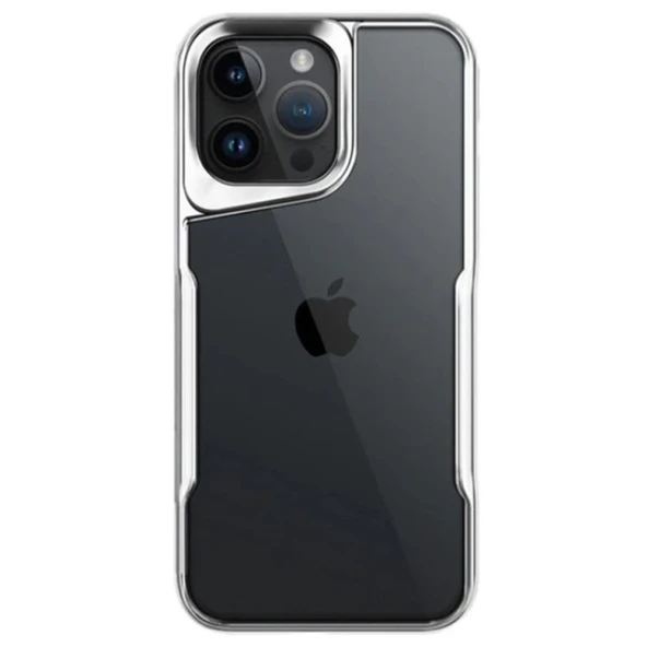 iPhone 15 Uyumlu Pro Max Kılıf Boyi Silikon Kapak - Gümüş ürün görseli 1