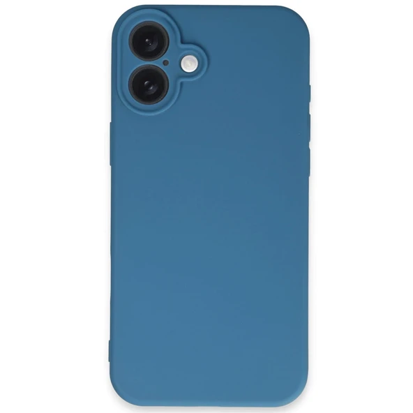 iPhone 16 Uyumlu Plus Kılıf First Silikon - Mavi - Resim 2