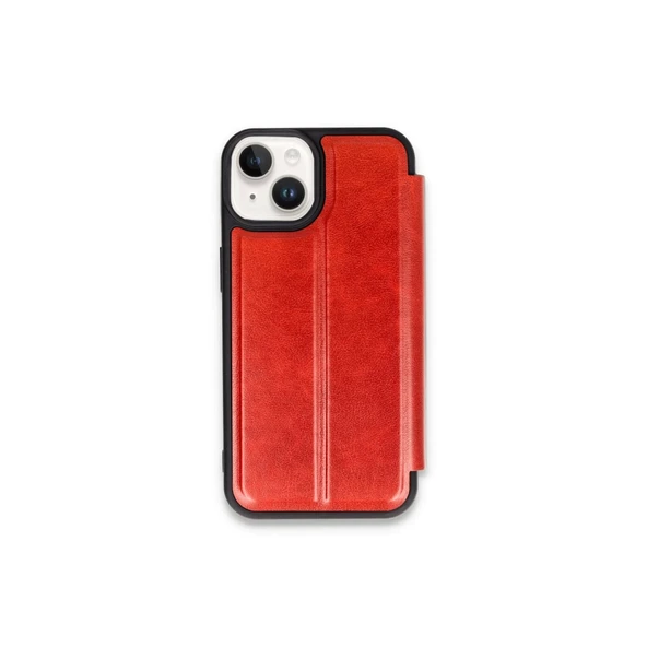 iPhone 15 Uyumlu Kılıf Flip Cover - Kırmızı ürün görseli 1