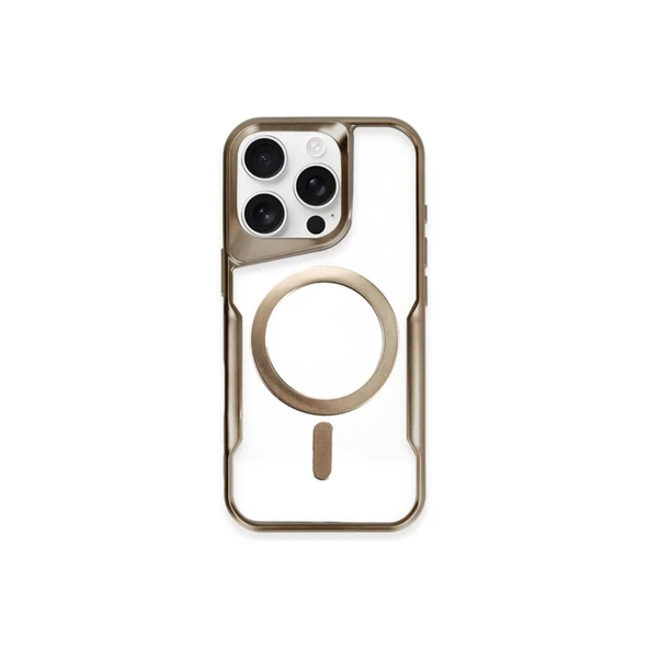 iPhone 14 Uyumlu Pro Max Kılıf Boyi Magsafe Silikon Kapak - Kahverengi ürün görseli 1