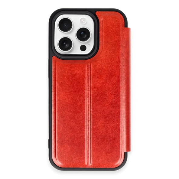 iPhone 14 Uyumlu Pro Max Kılıf Flip Cover - Kırmızı ürün görseli 1