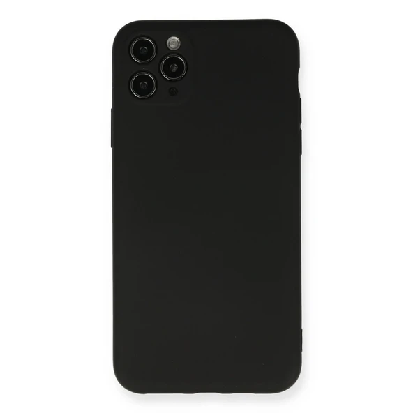 iPhone 11 Uyumlu Pro Max Kılıf Nano İçi Kadife Silikon - Siyah ürün görseli 1