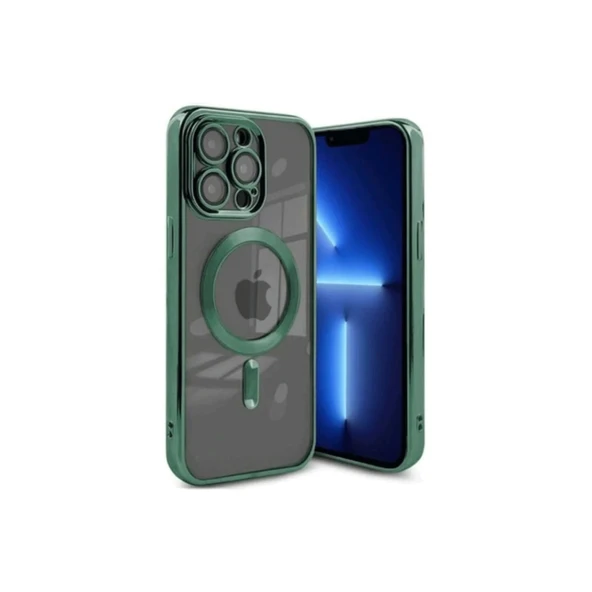 iPhone 15 Uyumlu Pro Kılıf Kross Magneticsafe Kapak - Koyu Yeşil ürün görseli 1