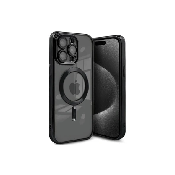 iPhone 15 Uyumlu Pro Kılıf Kross Magneticsafe Kapak - Siyah ürün görseli 1