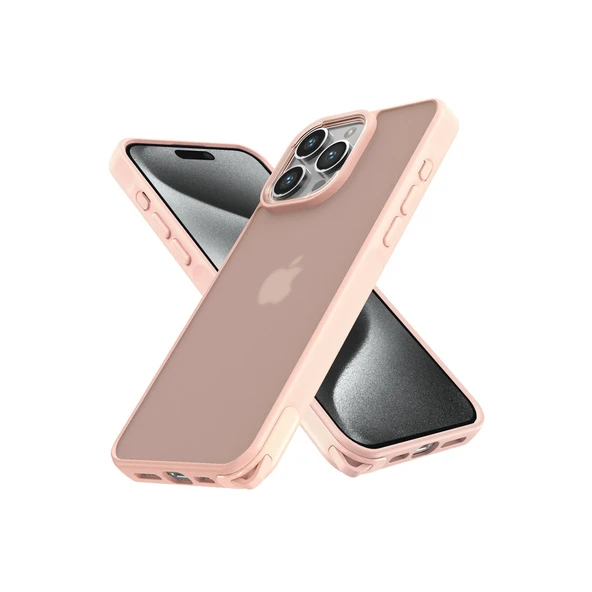 iPhone 15 Uyumlu Pro Max Kılıf Elegant Kapak - Pudra ürün görseli 1