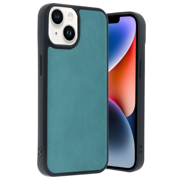 iPhone 14 Uyumlu Kılıf Aras Deri Kapak - Açık Yeşil ürün görseli 1