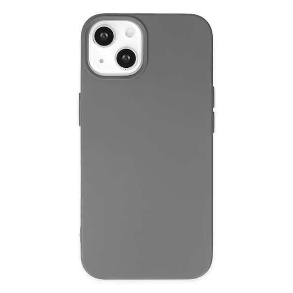 iPhone 14 Uyumlu Plus Kılıf Nano İçi Kadife Silikon - Gri ürün görseli 1