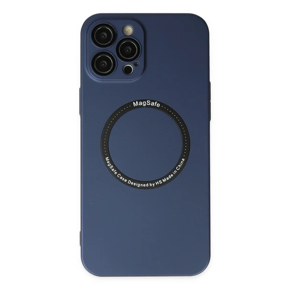 iPhone 12 Uyumlu Pro Kılıf Jack Magneticsafe Lens Silikon - Lacivert ürün görseli 1