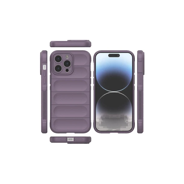 iPhone 15 Uyumlu Pro Max Kılıf Optimum Silikon - Mor - Resim 3