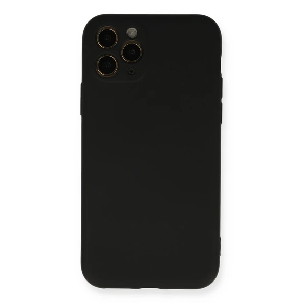 iPhone 11 Uyumlu Pro Kılıf Nano İçi Kadife Silikon - Siyah ürün görseli 1