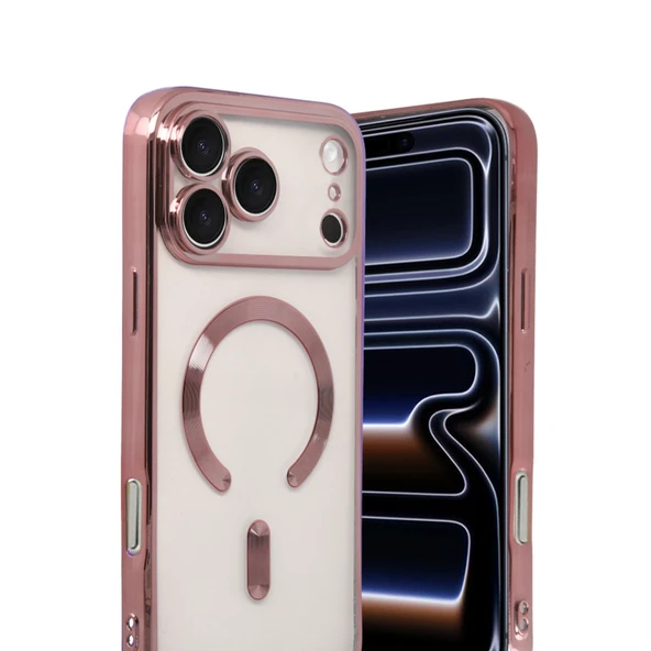 iPhone 17 Pro Uyumlu Kross Magneticsafe Kapak - Rose - Resim 2