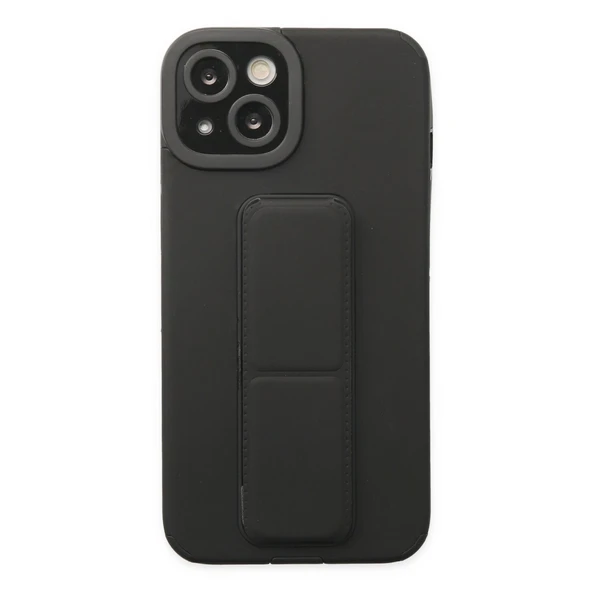 iPhone 14 Uyumlu Plus Kılıf Mega Standlı Silikon - Siyah ürün görseli 1