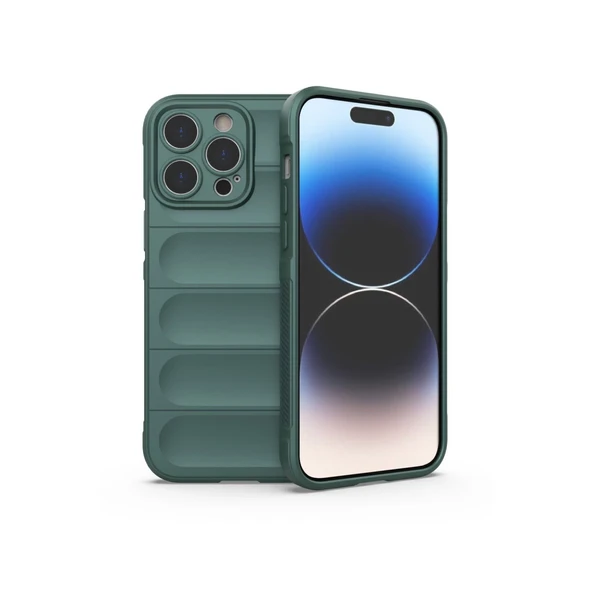iPhone 14 Uyumlu Pro Kılıf Optimum Silikon - Koyu Yeşil ürün görseli 1