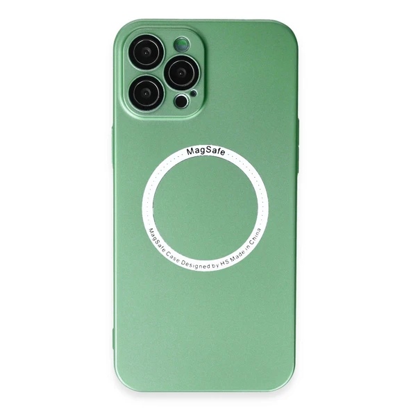 iPhone 12 Uyumlu Pro Kılıf Jack Magneticsafe Lens Silikon - Yeşil ürün görseli 1