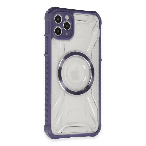 iPhone 11 Uyumlu Pro Max Kılıf Prag Magneticsafe Kapak - Derin Mor ürün görseli 1