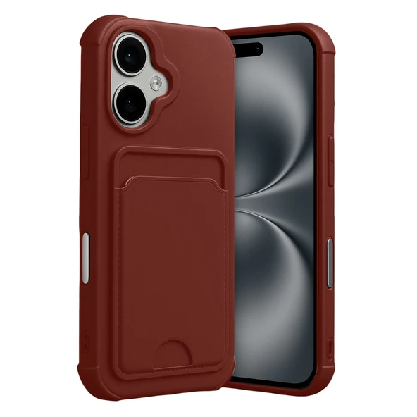 iPhone 17 Uyumlu Kelvin Kartvizitli Silikon - Bordo ürün görseli 1