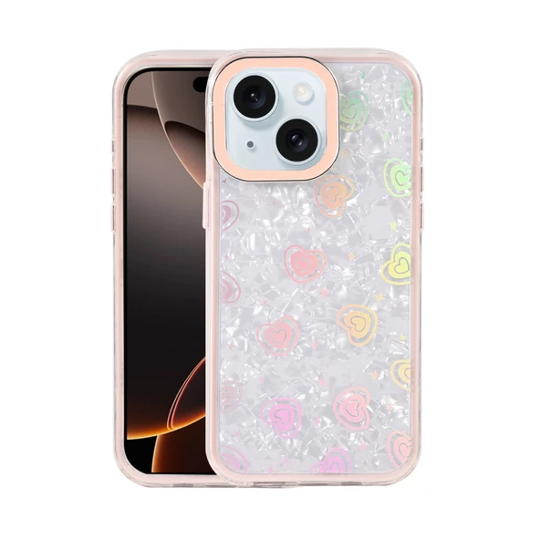 iPhone 14 Uyumlu Lumi Desenli Kapak - Pembe ürün görseli 1