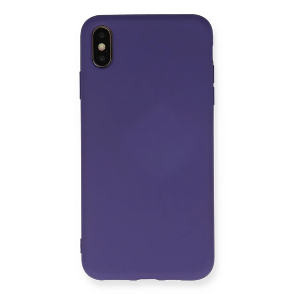 iPhone Xs Max Kılıf Nano İçi Kadife Silikon - Mor ürün görseli 1