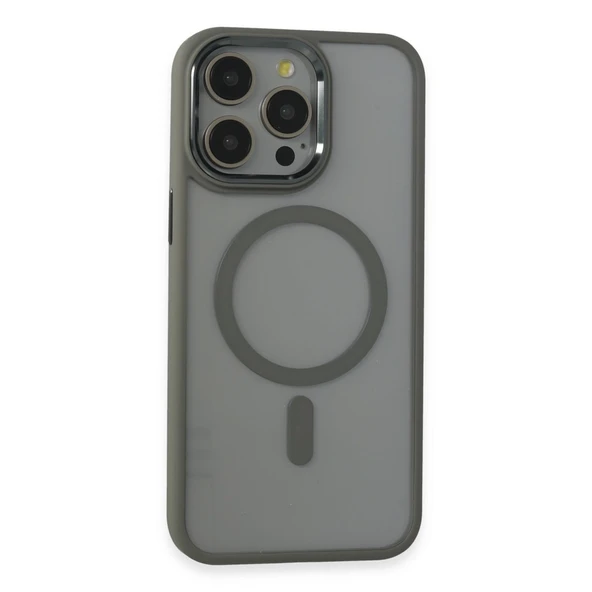 iPhone 15 Uyumlu Pro Max Kılıf Room Magneticsafe Silikon - Gri ürün görseli 1