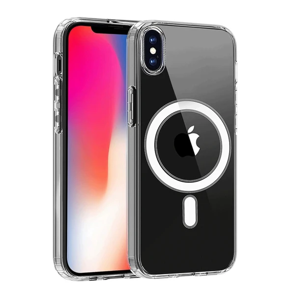 iPhone X Kılıf Magneticsafe Şeffaf Silikon - Şeffaf ürün görseli 1